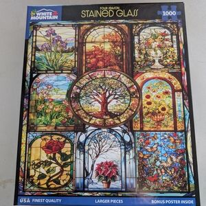 White Mountain Four Seasoned Stained Glass Puzzle